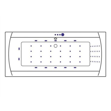 Ванна EXCELLENT Aquaria Lux 180x80 "NANO" (хром), артикул WAEX.AQU18.NANO.CR