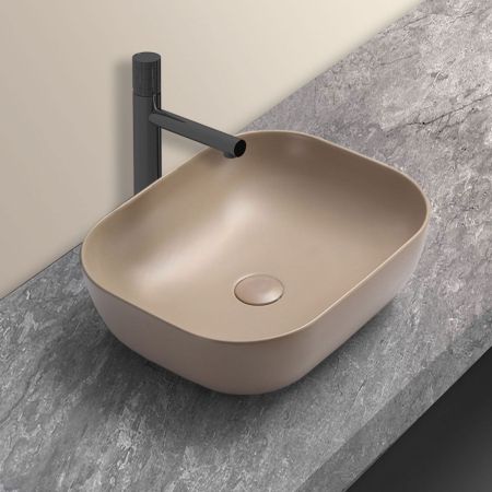 Раковина керамическая Vincea VBS-101MC, 505*405*140, накладная, цвет капучино матовый, артикул VBS-101MC