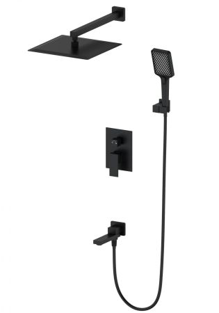 Душевая система встраиваемая WONZON & WOGHAND CUBE, Черный матовый (WW-88939016-MB), артикул WW-88939016-MB