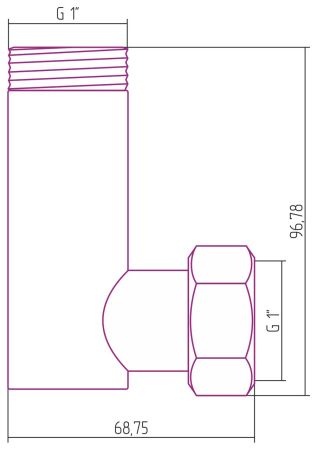 Уголок переходной G 1" НР х G 1" НГ (Без покрытия), артикул 02002-0110