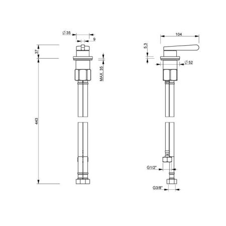 FANTINI Torino Смеситель настольной установки, хром, артикул 58 02 L995