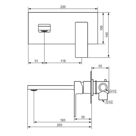 530260000 Gala встраиваемый смеситель для умывальника, хром, артикул 530260000