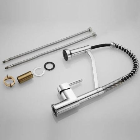 Смеситель для кухни с гибким изливом и режимом душ Haiba HB73826, хром