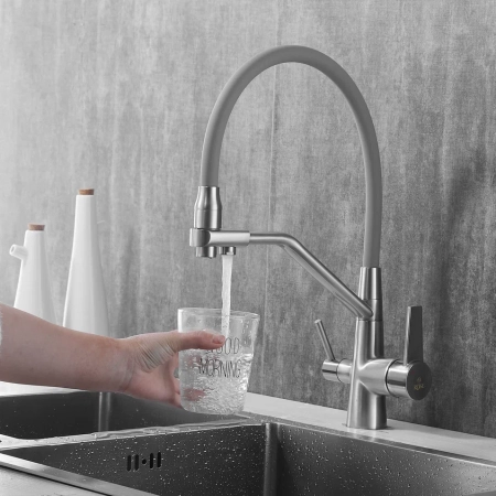 Смеситель для кухни Rose R558L, сатин, артикул R558L