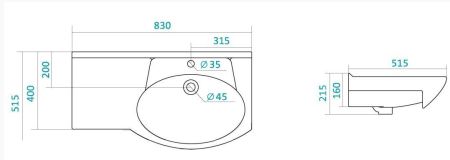 Умывальник Коралл 83 L