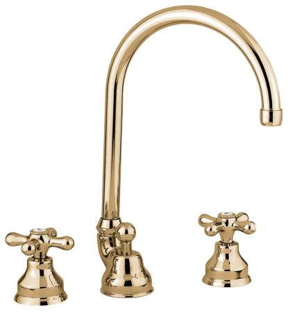 Смеситель Deco Classic 12043 с донным клапаном для раковины на 3 отверстия, цвет бронза, артикул 12043BR