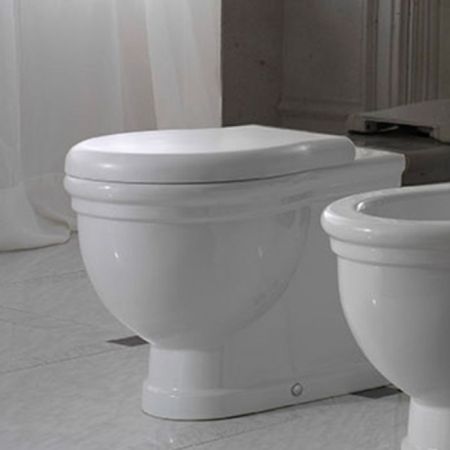 GLOBO Paestum Унитаз напольный пристенный 57*38см, слив универсальный, с комплектом креплений, цвет: белый