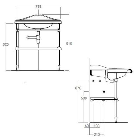SIMAS Arcade Угловая структура для раковины AR884 и полки AR894, цвет хром, артикул 1011cr
