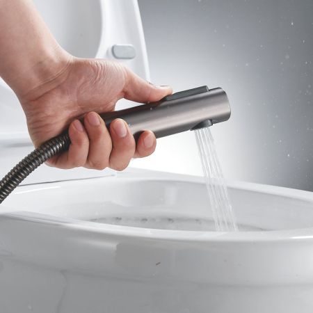 Гигиенический душ со смесителем Shevanik S4005T-1, оружейная сталь