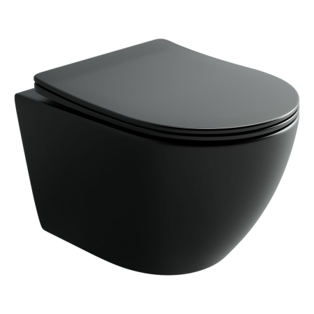 Подвесной унитаз Ceramicanova Уно (Uno) смыв Торнадо 490x360x360 черный матовый, артикул CN11001TMB