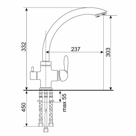 Смеситель для кухни Ulgran UQ-017-06, трюфель, артикул UQ-017-06
