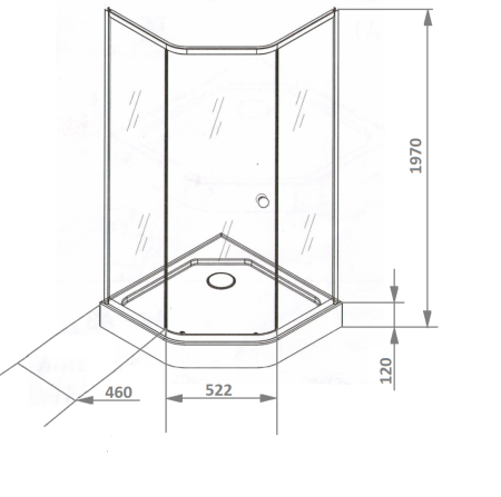 Уголок ZEР911FR душевой PARLY с поддоном (90х90х197)