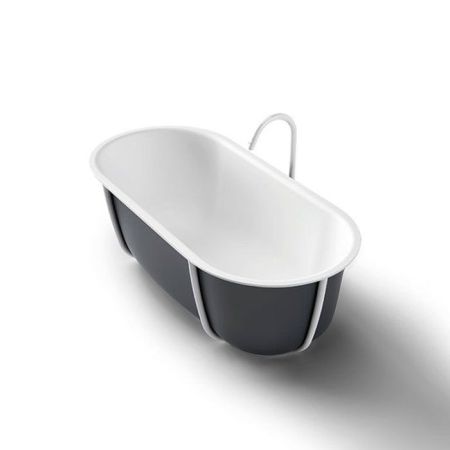 Agape Cuna Ванна отдельностоящая 165х78.5х52 см, цвет: темно-серая с металлической структурой, артикул AVAS1079GZ