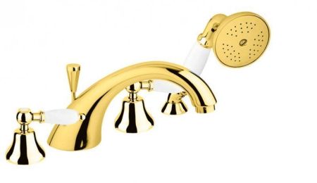 Смеситель на борт ванны с ручным выдвижным душем CEZARES FIRST-BVD, артикул FIRST-BVD-03/24-Bi