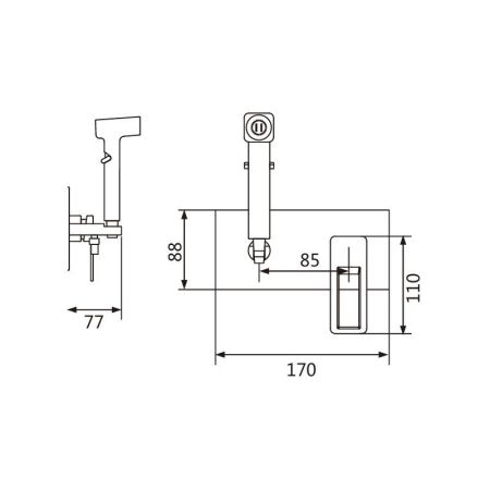 Гигиенический душ со смесителем Shevanik S6805T, оружейная сталь