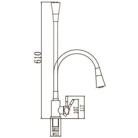 Смеситель для кухни Savol S-3002YM, бежевый