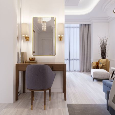Зеркало с подсветкой ART&MAX Siena S AM-SieS-600-1000-DS-F-Gold, артикул AM-SieS-600-1000-DS-F-Gold