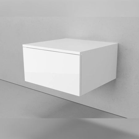 Тумба подвесная без столешницы Velvex Unit tp.UNI.60.1Y белый глянец, 60 см, артикул tp.UNI.60.1Y белый глянец