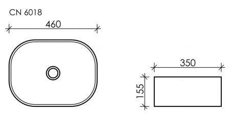 Умывальник чаша накладная овальная Element 460*350*155мм CN6018 Умывальник чаша накладная овальная Element 460*350*155мм CN6018
