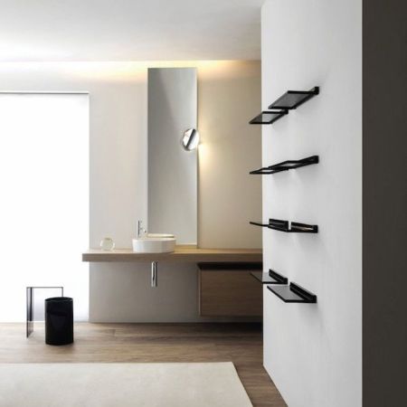 Полка, Laufen, Kartell by Laufen, ширина, мм-450, глубина, мм-155, высота, мм-40, тип установки-настенный, материал-пластик, цвет-черный, артикул 3.8533.0.091.000.1