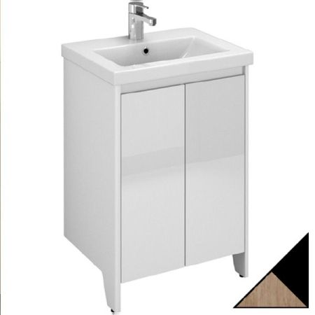 Тумба под раковину Velvex Klaufs 50 tnKLA.50.2D-617.217 Черный+дерево, артикул tnKLA.50.2D-617.217