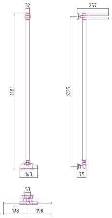 Полотенцесушитель водяной "ЛАЙК EU50" 1200х50 (Сатин)