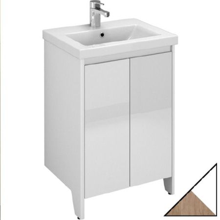 Тумба под раковину Velvex Klaufs 50 tnKLA.50.2D-617.216 Белый+дерево, артикул tnKLA.50.2D-617.216