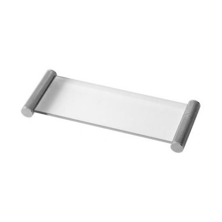 OASIS DEFILE Лоток стеклянный 320х125х30 мм., настольный, цвет хром, артикул 0AGD028CR