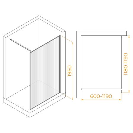 Душевая перегородка RGW WA-08B (1200), артикул 06100812-154