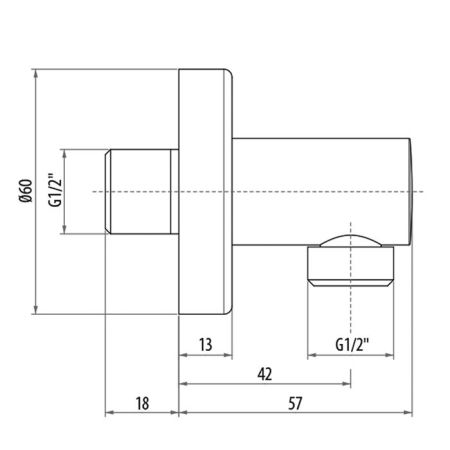 Gattoni PD Выпуск для душа 1/2", цвет хром, артикул PRACI10C0cr