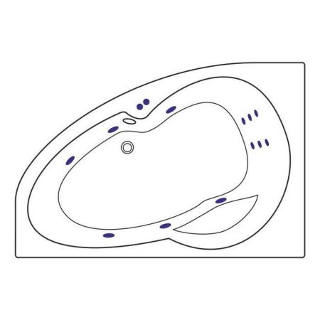 Ванна EXCELLENT Newa 160x95 (левая) "LINE" (золото), артикул WAEX.NEL16.LINE.GL