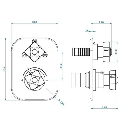 THG Встраиваемая часть термостатического смесителя, с переключателем на 2 положения, артикул G00-A00-5500AE