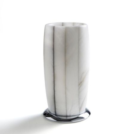 Стакан, 3SC, Rigato, одинарный, ширина, мм-80, высота, мм-150, настольный (свободностоящий), цвет-алебастр/хром, артикул AL03SL