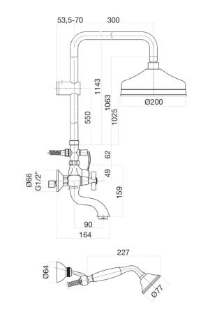 Душевая система Fiore MARGOT 26CO0615, хром/золото, артикул 26CO0615