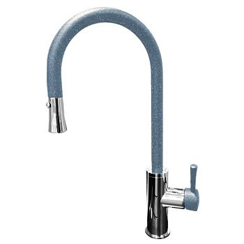 Смеситель для кухни с выдвижным изливом GranFest 7652, графит