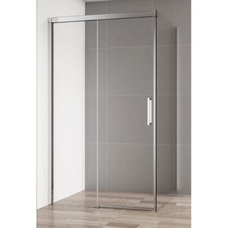Душевой уголок Cezares Duet Soft-AH-1 150х90 профиль Хром стекло прозрачное, артикул DUET SOFT-AH-1-150/90-C-Cr