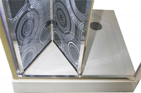 Душевой уголок Cerutti SPA ZQD91 90х90 профиль Хром стекло тонированное с рисунком, артикул 6789