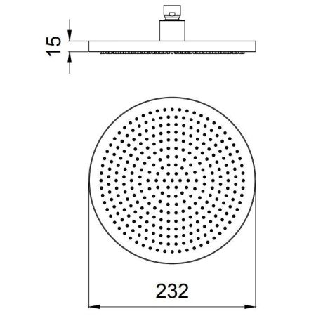 Верхний душ, Almar, Velvet, тип установки-настенный, потолочный, размер душевого диска, мм-232*232, форма-круглая, количество режимов-1, тип струи-velvet rain, держатель-необходимо заказать, цвет-Absolute Black Brushed PVD, артикул E044292.AB