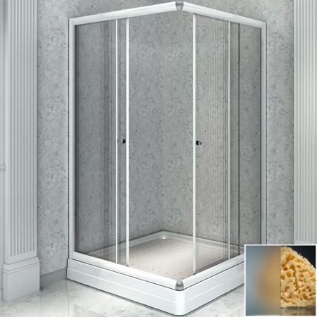 Душевой уголок Radomir 100x90 1-09-1-0-0-1211 профиль Белый стекло матовое, артикул 1-09-1-0-0-1211