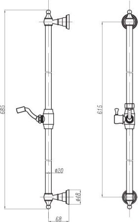 Душевая штанга CEZARES CZR-SDC1