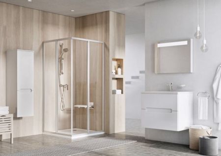 Душевой уголок Ravak Supernova SRV2-80 S 14V40U02Z1 профиль Сатин стекло Transparent