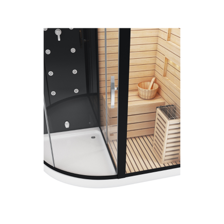 Сауна LUGANO Nero-R Black комбинированная 2в1 Cerutti SPA 1800x1100x2230, артикул CT8344