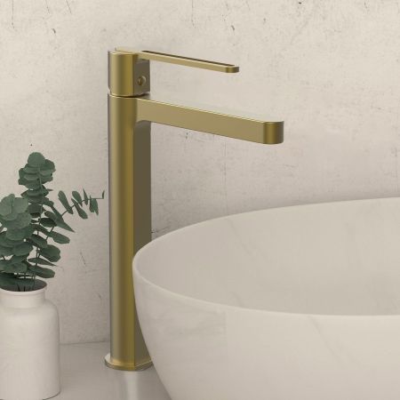 смесители для раковины Vincea Смеситель для раковины Rondo VBF-1R2BG однорычажный, брашированное золото,, артикул VBF-1R2BG