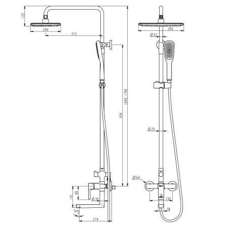 Душевая система Lemark Ursus (LM7262BL), артикул LM7262BL