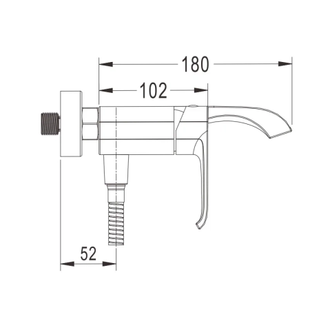 Смеситель для ванны Rose R1702, хром