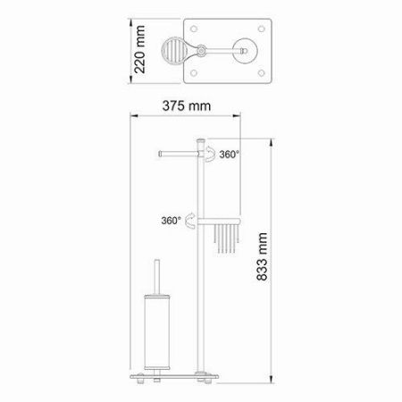 K-1264BLACK Комбинированная напольная стойка, артикул K-1264B