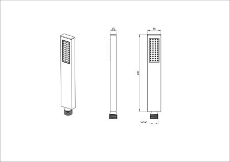 Лейка для душа WONZON & WOGHAND, Черный матовый (WW-88SC06-MB), артикул WW-88SC06-MB