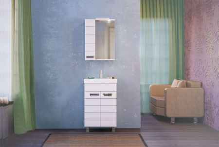 Зеркало со шкафом Raval Kub 50 с подсветкой L Белый