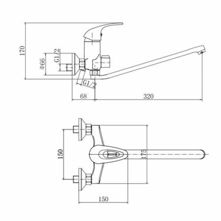 Смеситель для ванны FASHUN A2203, хром, артикул A2203