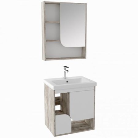 Зеркальный шкаф Runo Сити 60 4620750028749 Скандинавский Дуб Белый